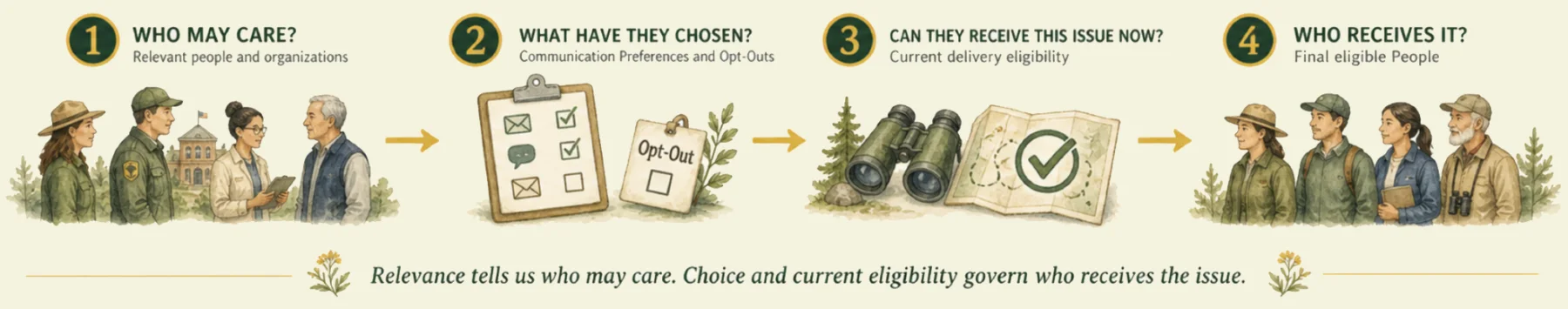 Newsletter relevance-to-eligibility path